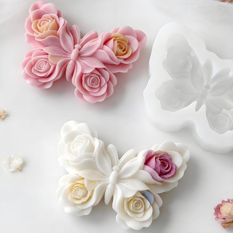 Candle Making Accessories - DIY Gül Kelebek Formu silikon kalıp