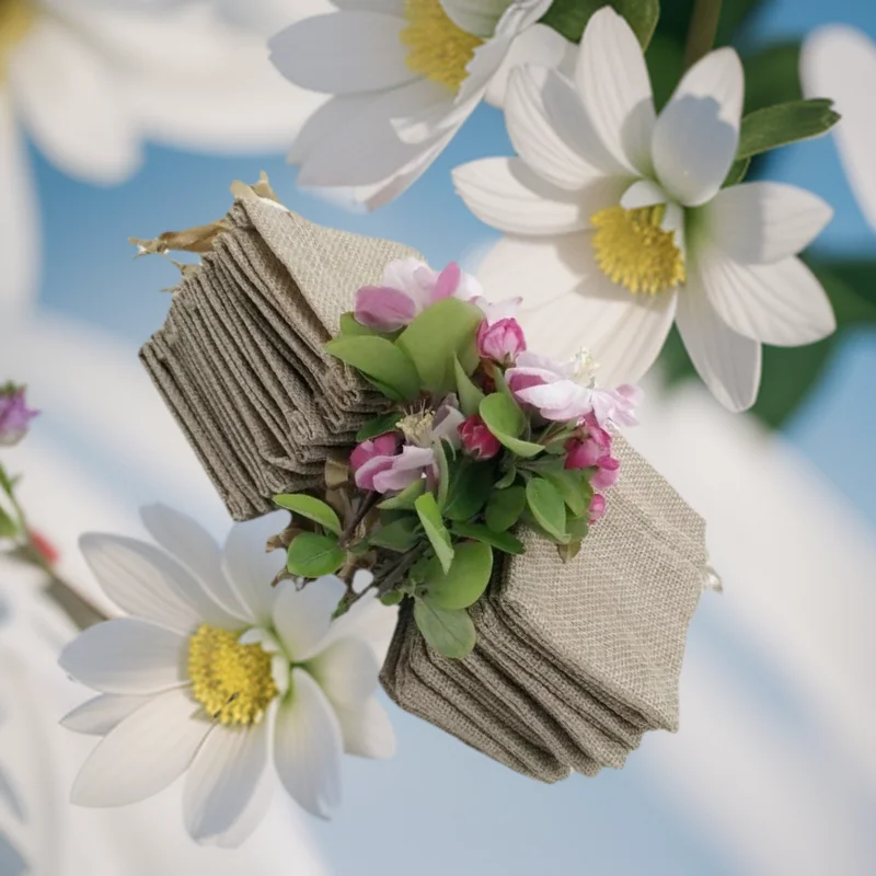 Jute Bag Packaging - 200 adet ipek kurdele Pamuk İpli
