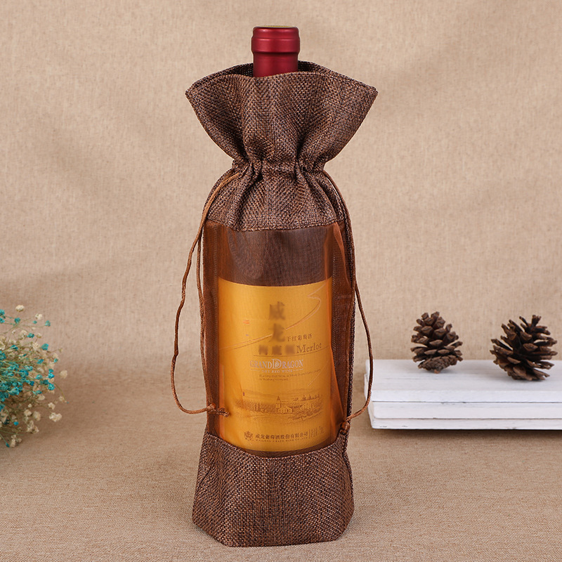 1 adet taklit jüt şarap şişesi - Jute Bag Packaging incelemesi ve fiyatı