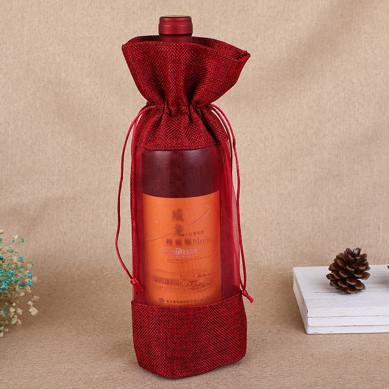 1 adet taklit jüt şarap şişesi - Jute Bag Packaging incelemesi ve fiyatı