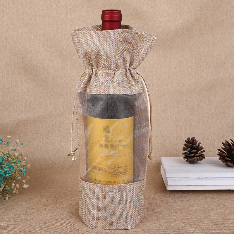 1 adet taklit jüt şarap şişesi - Jute Bag Packaging incelemesi ve fiyatı